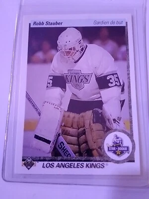 1990-91 Upper Deck French Robb Stauber SR, RC Los Angeles Kings #165  - Image 1 of 2