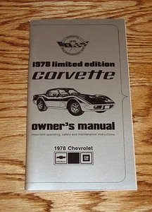 1978 Chevrolet Limited Edition Corvette Pace Car Owners Manual 78 Chevy - Picture 1 of 1