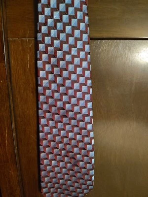 Joseph & Feiss International Geometric Silk Tie, Maroon  Foto 1 de 3