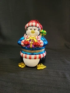 Mr. Christmas 6,5" Pinguin animierte Sankyo Spieluhr metallisch aufklappbar - Bild 1 von 10