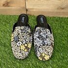 Born Flats Womens 7 M Blue Yellow Slip On Mule Floral Slide Casual Comfort