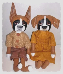 Buy 2 Get the 3rd FREE, Sewing PATTERN, Primitive Folk Art Doll, Boxer Dog Doll - Picture 1 of 1