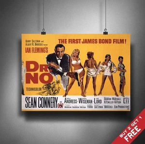 DR. NO JAMES BOND 1962 FILMPOSTER A3 A4 KLASSISCH VINTAGE SEAN CONNERY FILMDRUCK - Bild 1 von 2