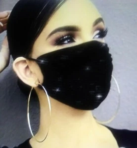 2 - Damenmode Pailletten wiederverwendbar waschbar. Schwarz & Gold + 2 Filter  - Bild 1 von 2