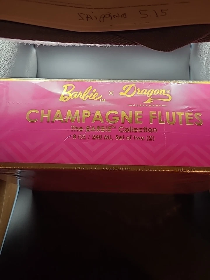 2x Barbie X Dragon Martini Glasses Pink & Magenta 4 Glasses Total