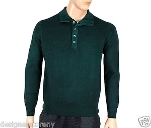 Cruciani 100% Cashmere Zipper/Button Down Turtleneck Sweater Green Size 52 - Picture 1 of 10