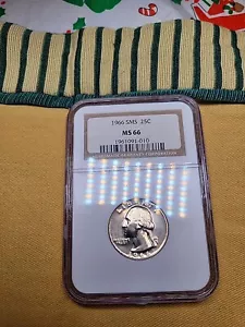 1966 SMS 25c Washington Quarter Dollar NGC MS66 Gem Uncirculated - Picture 1 of 5