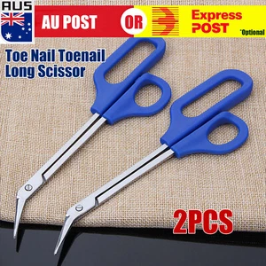 Easy Grip Toenail Scissors Clippers Long Reach Toe Nail Trimmer Cuticle Cutter B - Picture 1 of 11
