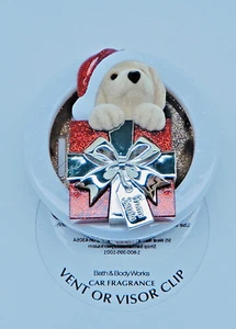 BATH & BODY WORKS SCENTPORTABLE CHRISTMAS PUPPY PRESENT VENT OR VISOR CLIP NEW - Picture 1 of 6