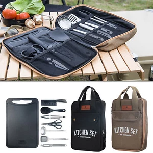 Camp Kitchen Set 8pcs Cooking Utensils Set Camping Travel Set Stainless Steel - Picture 1 of 14