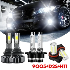 MGT 9005 D2S H11 LED Headlights + Fog Light Bulbs Kit For BMW X5 2002 2003 2004 - Picture 1 of 24