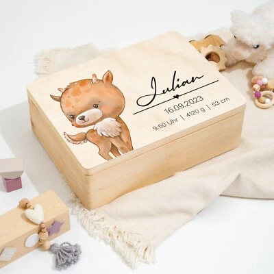 Personalisierte Erinnerungskiste | Erinnerungsbox Taufgeschenk Geschenk Geburt - Bild 1 von 4