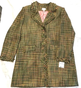 Neu mit Etikett Damen ausgefranstes Tweed-Sakko mittellang Blazer/Mantel Oberbekleidung Gr. L - Bild 1 von 17