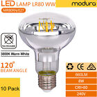 10 X R80 E27 8W 3000K 660Lm Warm White Reflector Led Filament Bulb Lamp Es Globe
