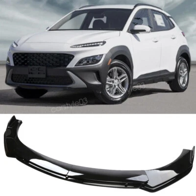 Front Bumper Spoiler Splitter Body Kit For Hyundai Kona 2018-2022 Black Foto 1 de 4