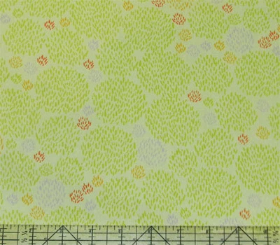 Safari Sweet Bush Tree Lime Organic Fabric - Image 1 of 2