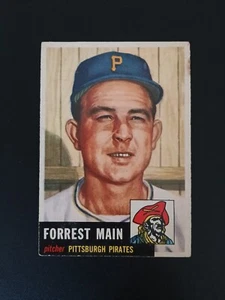 1953 Topps Set-Break #198 Forrest Main No Creases No Wrinkles Free Shipping - Picture 1 of 2