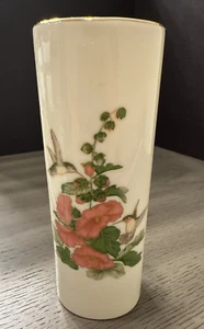 VTG Otagiri Porcelain Vase Honeysuckle & Hummingbirds ~ Gibson Greeting Cards - Picture 1 of 7