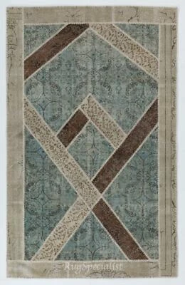 Handmade Patchwork Rug Made from Over-Dyed Vintage Carpets, CUSTOM OPTIONS Av. - Image 1 of 4