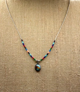 Liquid Silver Turquoise Spiny Oyster Shell Pendant Necklace - Picture 1 of 4