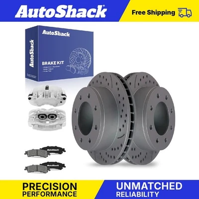 Rear Drilled Slotted Brake Rotor Ceramic Pad Caliper for GMC Sierra 1500 Classic - Image 1 of 4