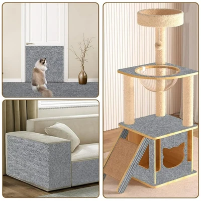 Light Gray Cat Scratching Mat Trimmable Self-Adhesive, 78.7" x 15.8" - Image 1 of 4