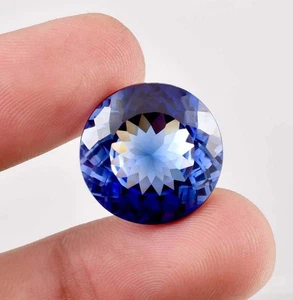 Round Cut Natural Kashmiri BLUE Sapphire 9.56 Ct Certified Loose Gemstone - Picture 1 of 6