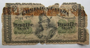 DOMINION of CANADA, 25 CENTS, P#8a, DC-1c, 1870 - Picture 1 of 2