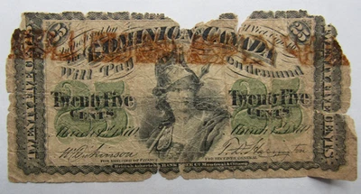 DOMINION of CANADA, 25 CENTS, P#8a, DC-1c, 1870 - Image 1 of 2