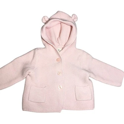 Bebé Gap Infantil Niñas Rosa Pálido Tejido Squiggle Suéter Chaqueta con Capucha 3-6 Meses Foto 1 de 4