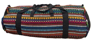 Guatemalan Cloth Duffle Bag Large Woven Bright Colorful Handmade - Picture 1 of 9