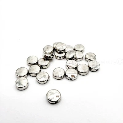 Silver Pewter coin Spacer Beads 22pcs 6x6x2mm – Metal Spacers for Jewelry Making - Image 1 of 4