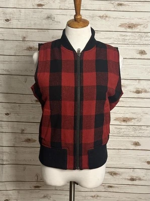 Chaleco Madewell Lana Búfalo Cuadros Sherpa Forrado de Vellón Cremallera Completa Talla Mediana Foto 1 de 4