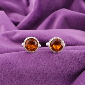 Citrine Stone Yellow Thanks Giving Gift Formal Dads Cufflinks Jewelry 925 Silver - Picture 1 of 6