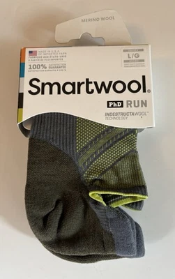 Calcetín Smartwool Unisex Run PHD Light Cushion Merino Tobillo Bajo Talla Grande Grafito Foto 1 de 4