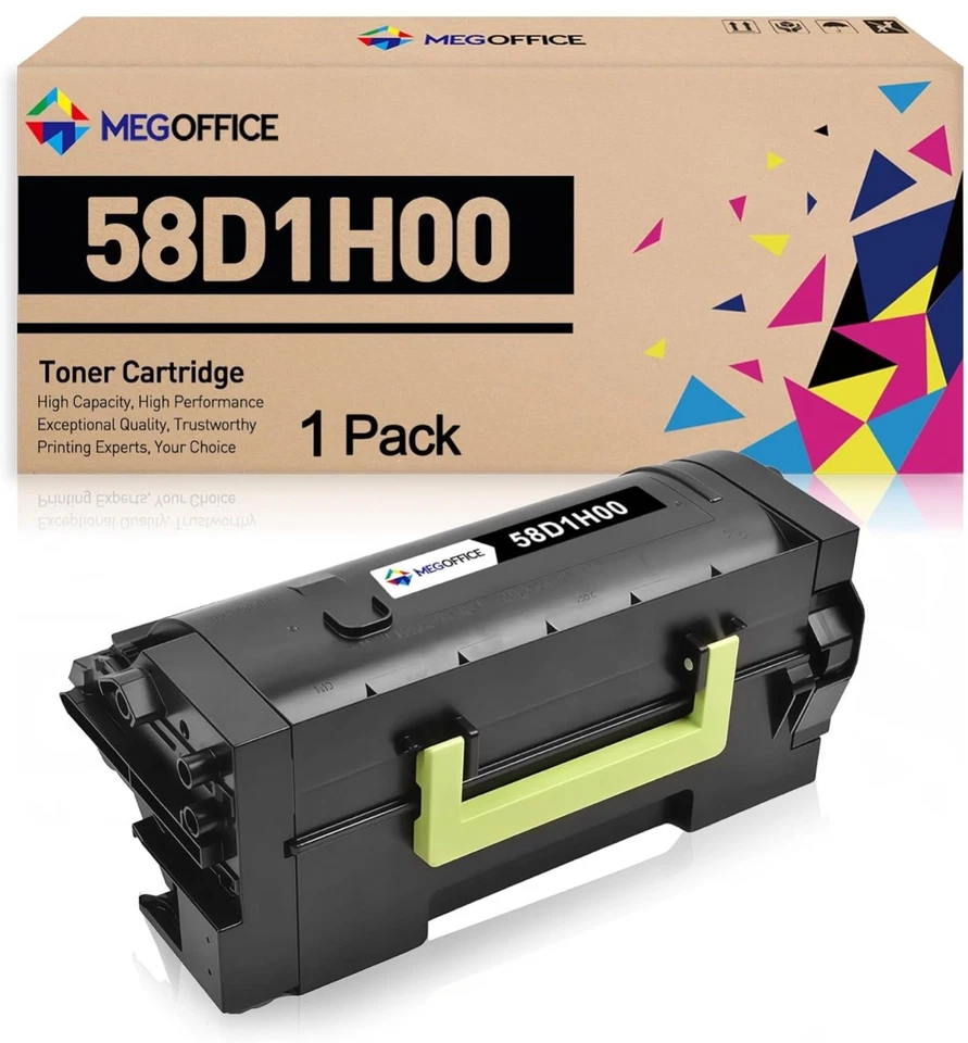 Compatible Cartridge Replacement for Lexmark 58D1H00 Black High Yield Toner Cart - Image 1 of 4