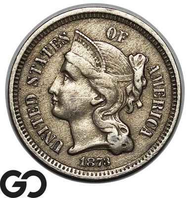 1873 Three Cent Nickel, XF Wholesale Bid: 50, Closed 3 - Image 1 of 3