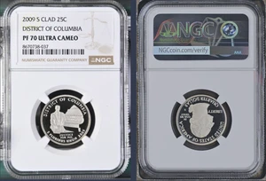 2009 S NGC PF 70 Ultra Cameo District of Columbia Clad Quarter - Picture 1 of 1