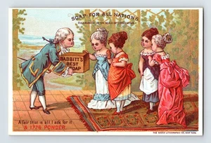 Babbitt's Best Soap Colonial Children 1890s Trade Card 3.25" x 4.5" - Picture 1 of 2