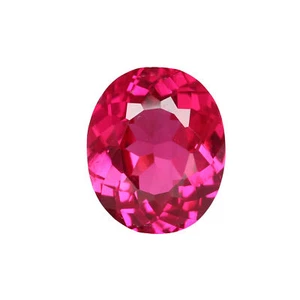 Sri Lanka Red Color Ruby Oval Shape 14 Carat Imitation Created Gemstone - Picture 1 of 7