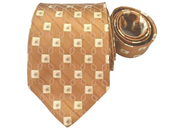 VALENTINO MEN'S TIE BEIGE/GEOMETRIC WIDTH: 3.7/8" LENGTH: 57" SILK Foto 1 de 3