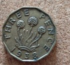 1938 GB UK G6TH 3 PENCE COIN POST FREE UK # Bg7