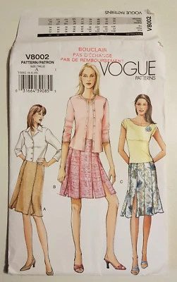 V-V8002 Skirt Sewing Pattern Vogue Size 6-8-10 Uncut - Image 1 of 4
