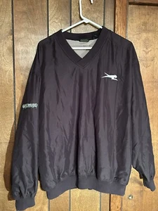 Vtg Arctic Wear Snowmobile Pullover Windbreaker Size Large Black Cat’s Pride - Picture 1 of 9