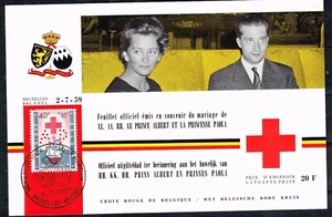Belgium Medicine Red Cross Royal Family stamp on postcard FDC 1959 - Picture 1 of 1
