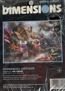Kit de bordado Dimensions Gallery Crewel 6212 Stonewall Cottage Crewel 1997 - Imagen 1 de 5