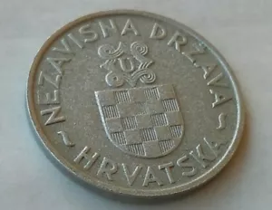 2 Kune 1941. Independent State of Croatia NDH, Croatia coin, Zinc, Very rarre - Bild 1 von 2