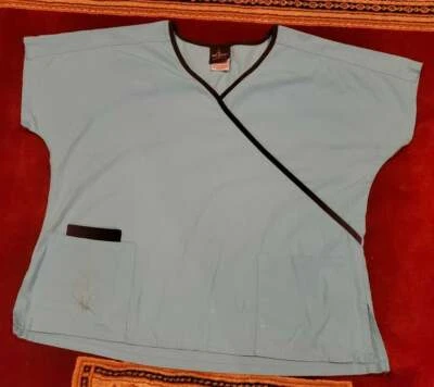 Women’s BABY PHAT Scrubs Nurse Top Front Pockets V-Neck Size L - Image 1 of 3
