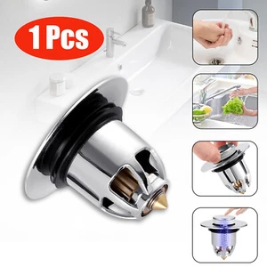 Sink Drain Plug Bath Stopper Wash Basin Copper Core Bounce Pop Up Drain Filter - Picture 1 of 12