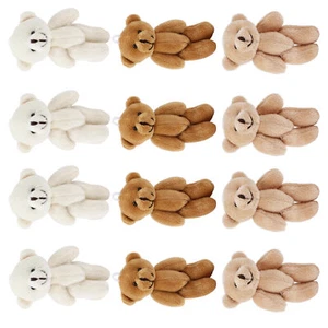 12 Pcs Mini Stuffed Bears Cute Key Pendants For Girls - Picture 1 of 24